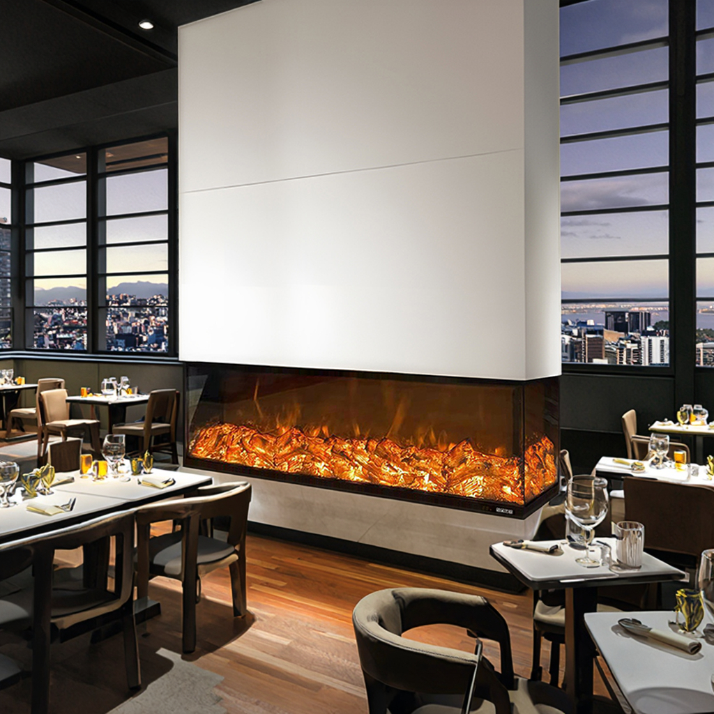 3 Side U Type Fireplace
