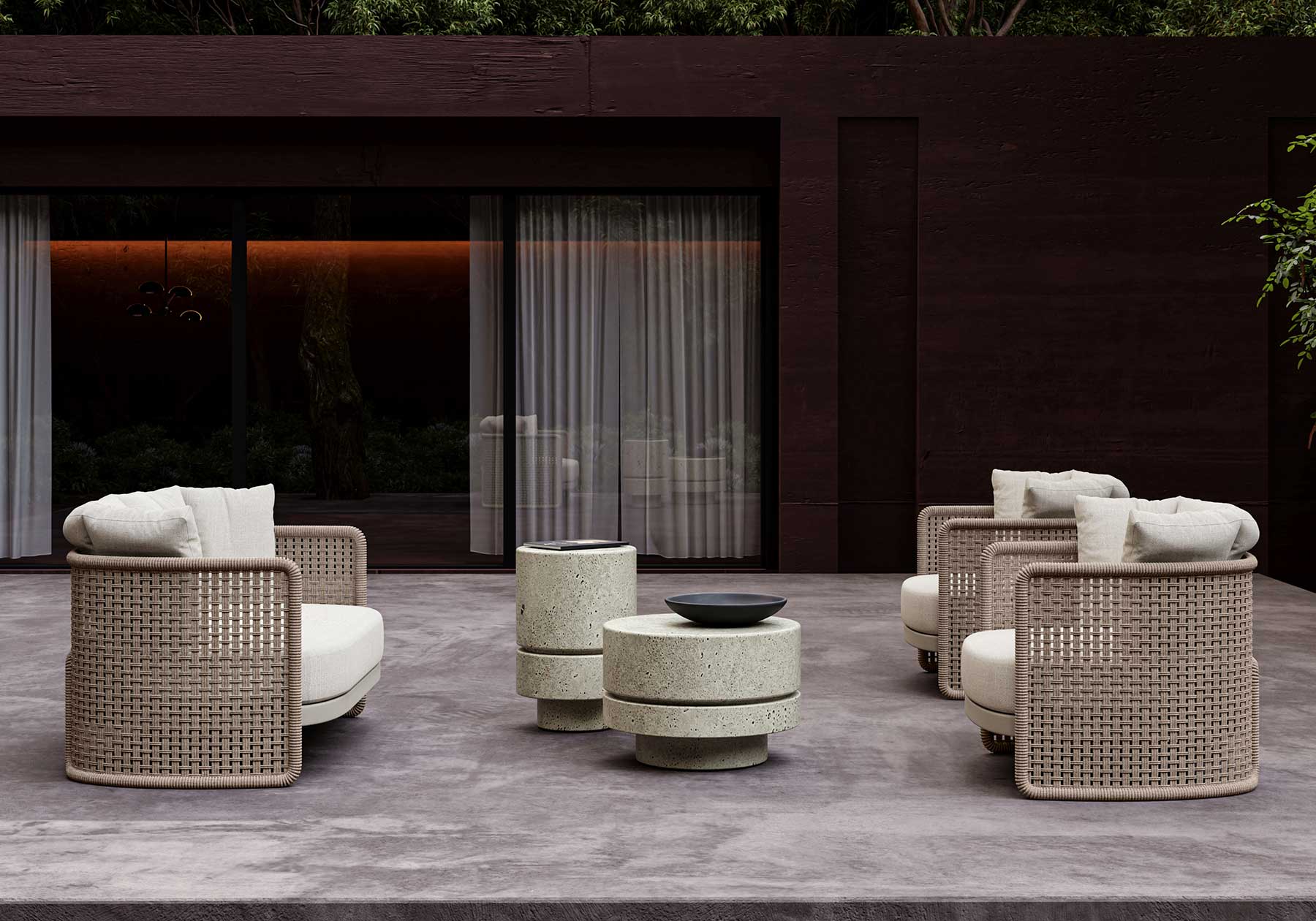 Miura-bisque 2 Seater Lounge Set