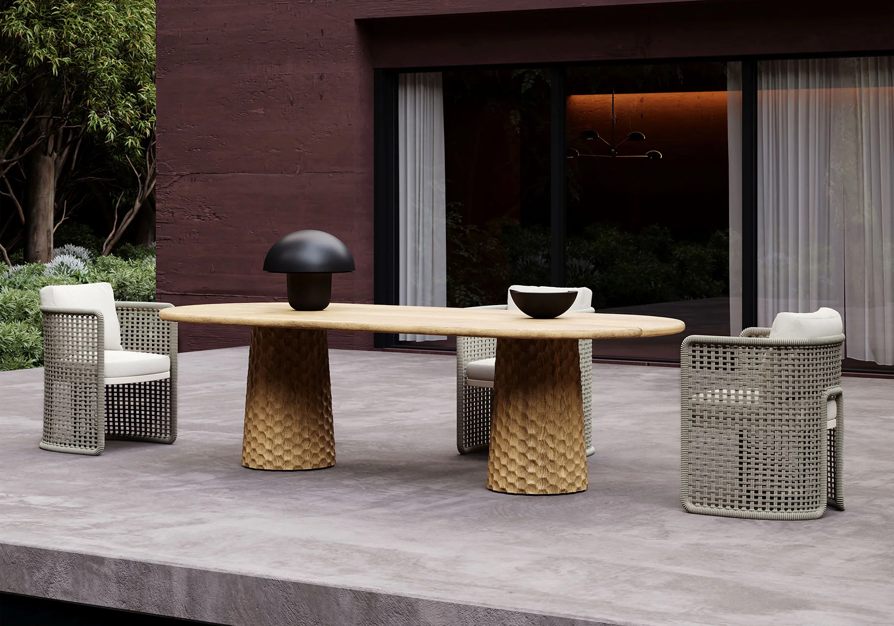 Miura-bisque Carving Dining Set