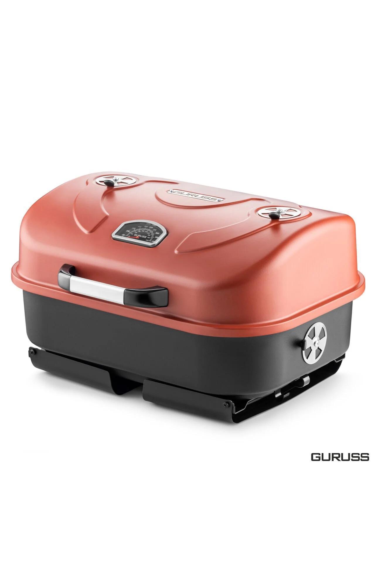 Guruss Go & Grill Barbekü Mangal Tam Set Oksit Kırmızı