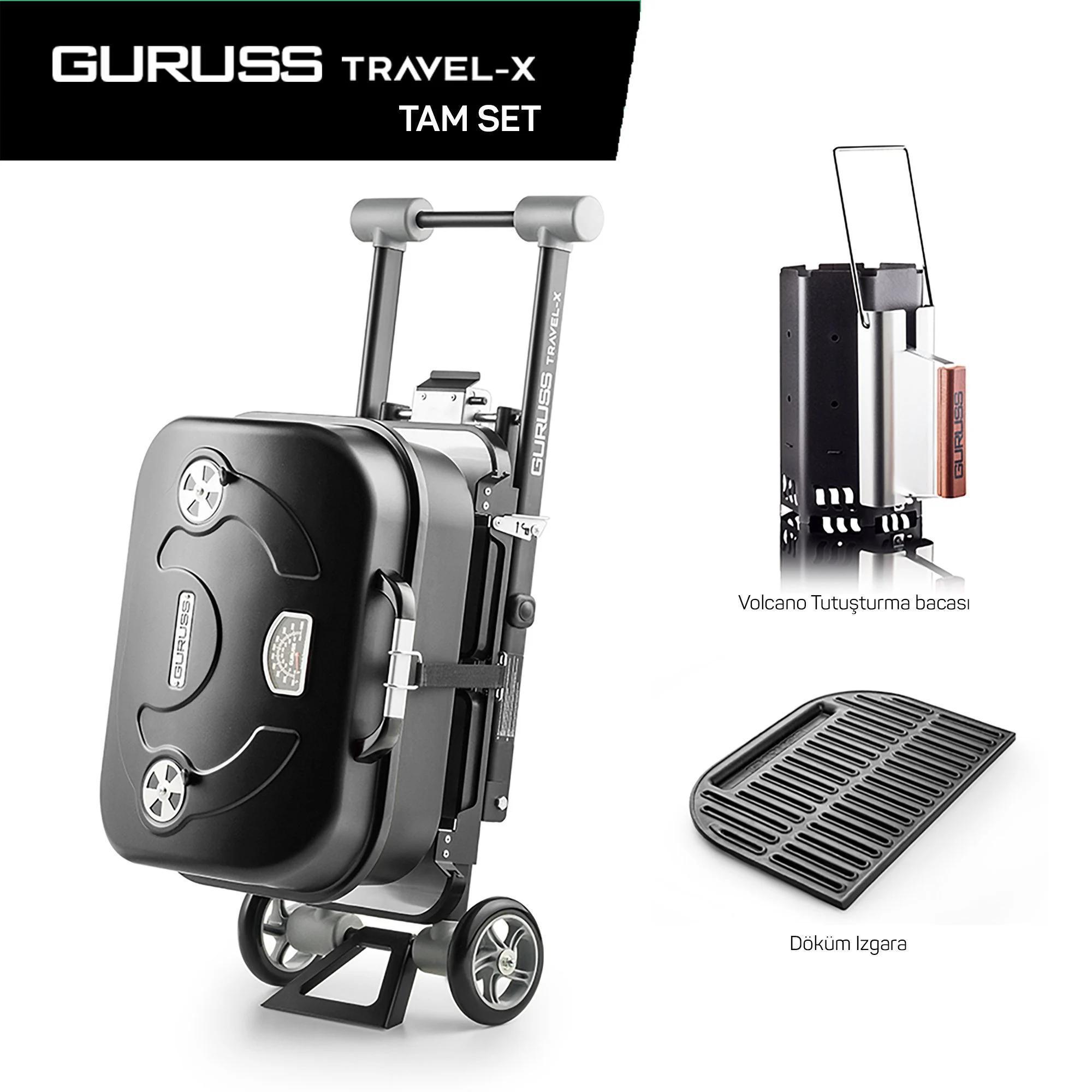 Guruss Travel-X Taşınabilir Mangal Tam Set Siyah